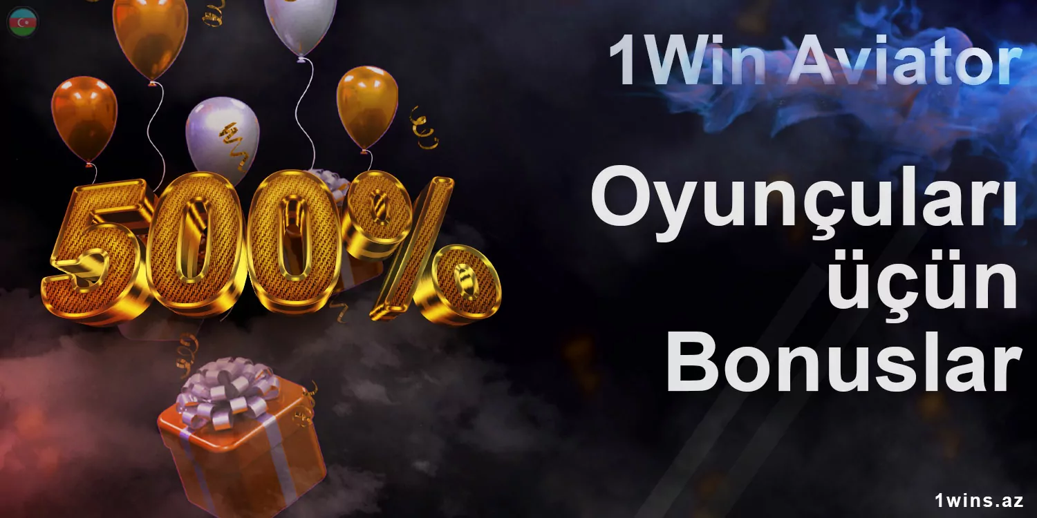 1Win 1800 AZN-ə qədər depozitlər üçün 500% səxavətli xoş gəlmisiniz bonusu təklif edir.