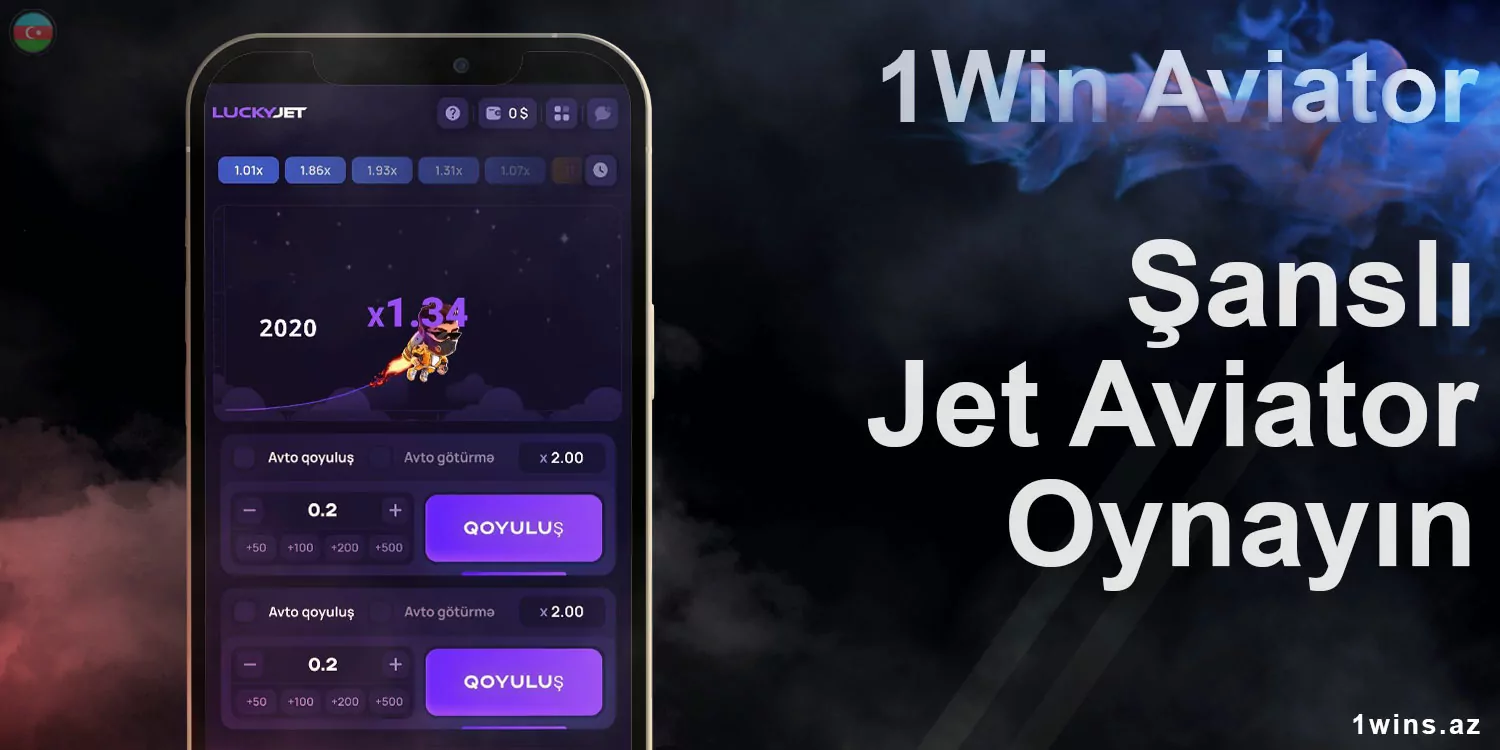 1Win sizə 1win tətbiqinin bütün rahatlıqları ilə Lucky Jet Aviator oynamağa imkan verir.